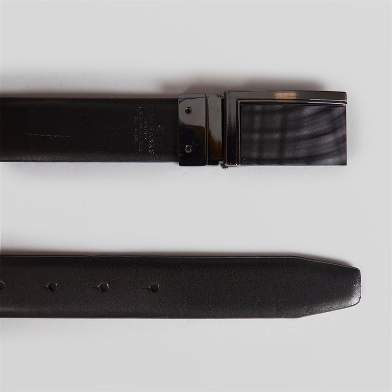 Jeff Banks Mens Plate Belt Chocolate/Black Choc / Blk