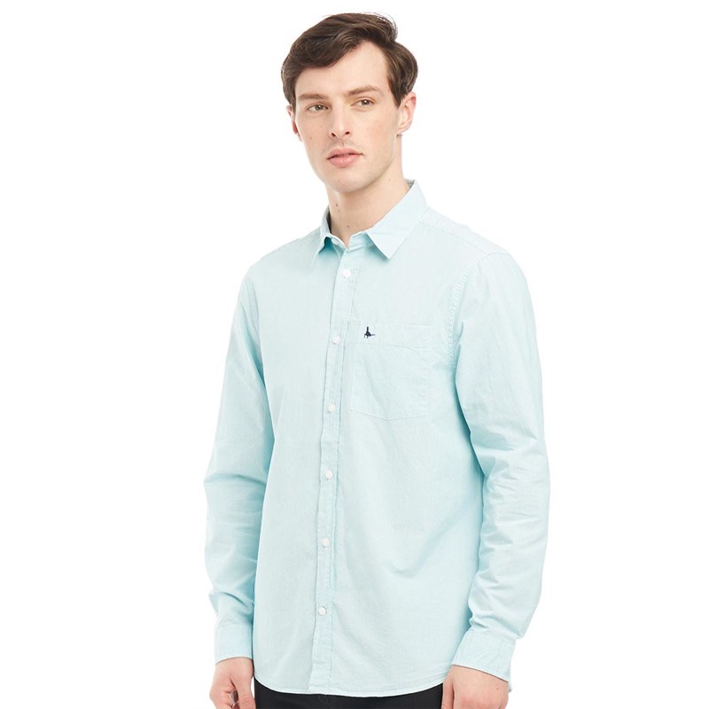 Buy Jack Wills Mens Abertham Classic Poplin Stripe Long Sleeve Shirt Mint