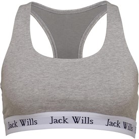 Image of Jack Wills Womens Dibsdall Heritage Crop Bralette Grey Marl