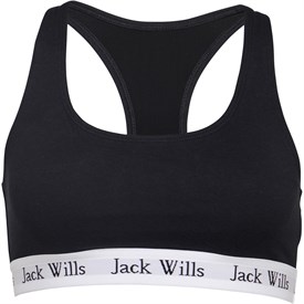 Image of Jack Wills Womens Dibsdall Heritage Crop Bralette Black