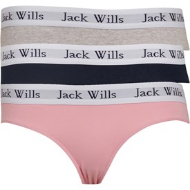 Image of Jack Wills Womens Wilden Heritage Three Pack Boy Pants Pink