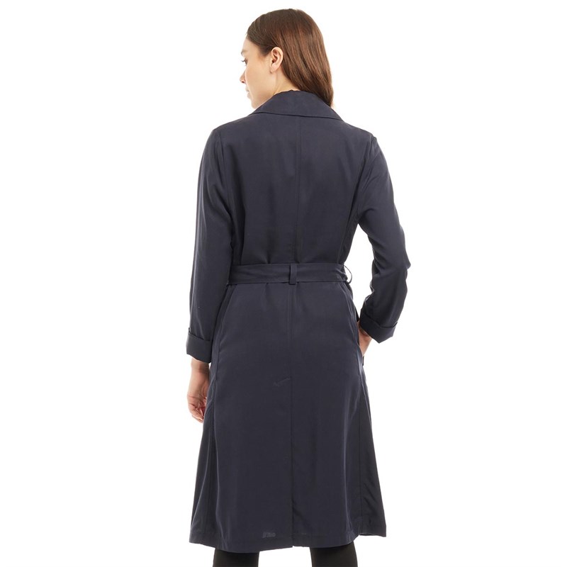 Buy Jack Wills Womens Malmsbury Fluid Belted Trench Coat Navy