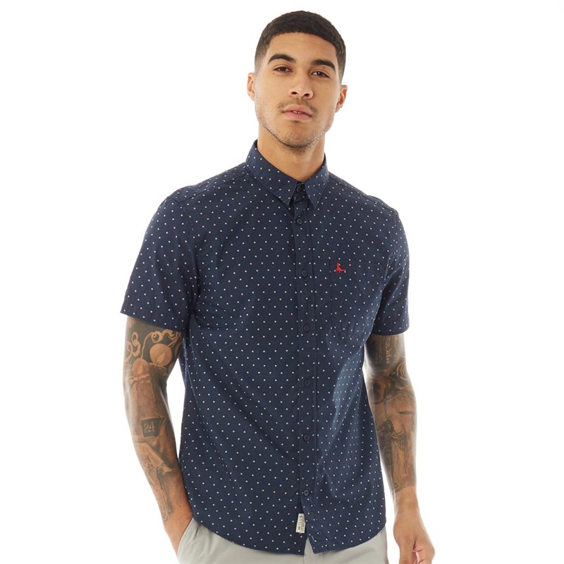 Buy Jack Wills Mens Bondby Foulard Print Short Sleeve Shirt Navy