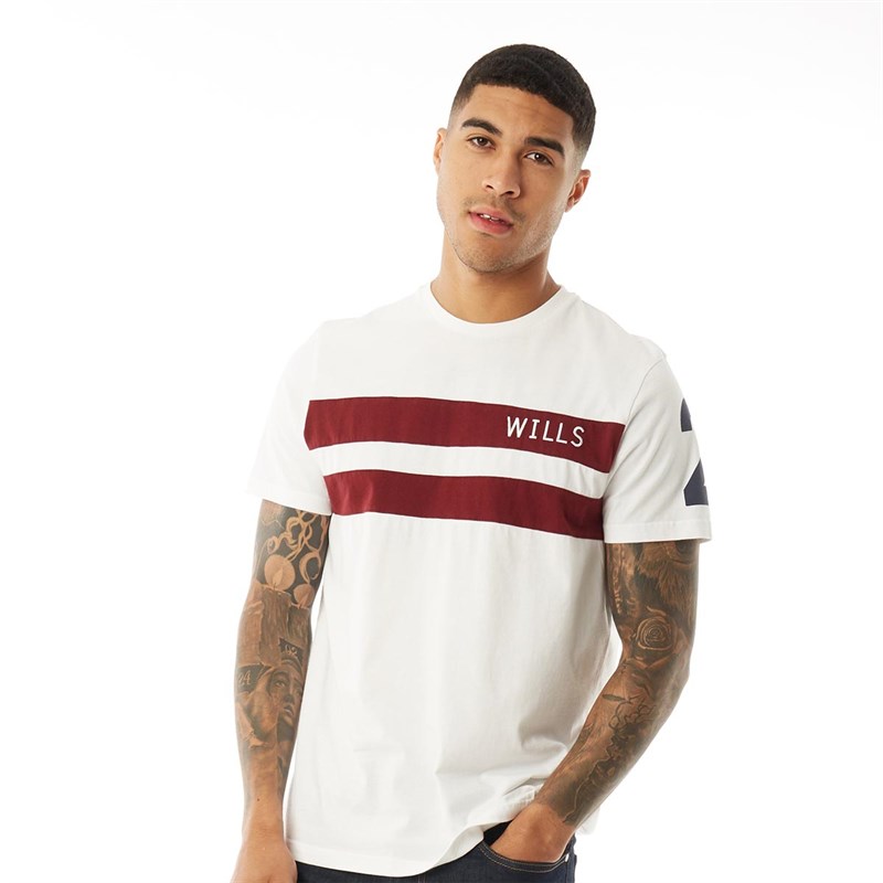 Buy Jack Wills Mens Hexthope Cut And Sew Stripe TShirt White