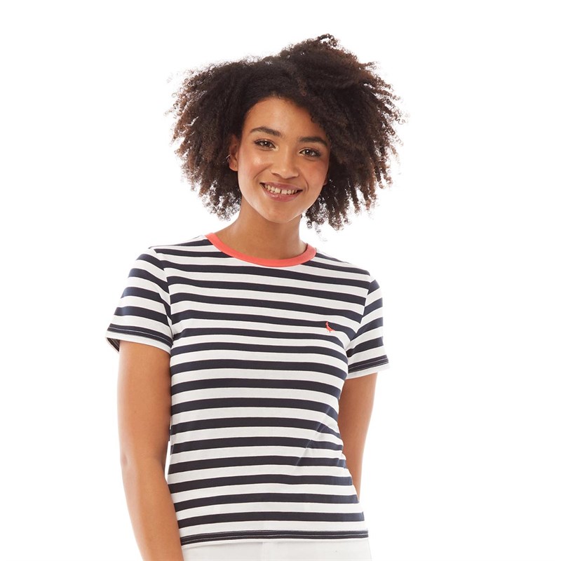 Buy Jack Wills Womens Bernadette Stripe Ringer TShirt Navy/White