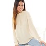 Jacqueline De Yong Womens Jdymelisa Long Sleeve Frill Shirt 6 Tapioca