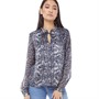 Jacqueline De Yong Womens Animal Long Sleeve Lurex Top Multi