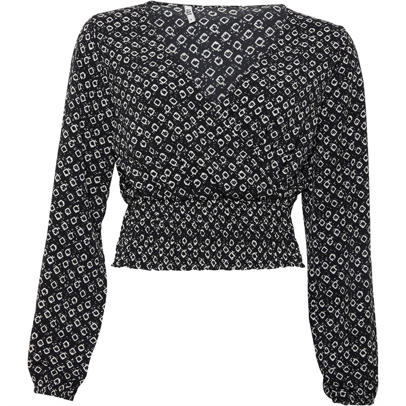 Jacqueline De Yong Dame Jdykarla Smock Wrap Woven Lo Overdele Sort