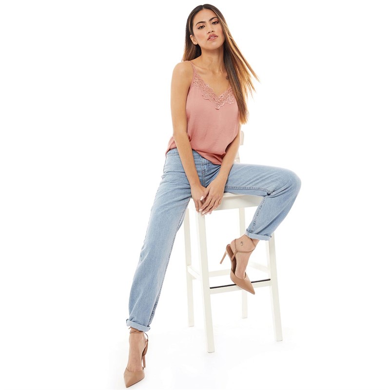 Jacqueline De Yong Womens Appa Lace Top Woodrose