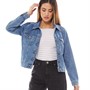 Jacqueline De Yong Womens Drew Denim Jacket Medium Blue Denim