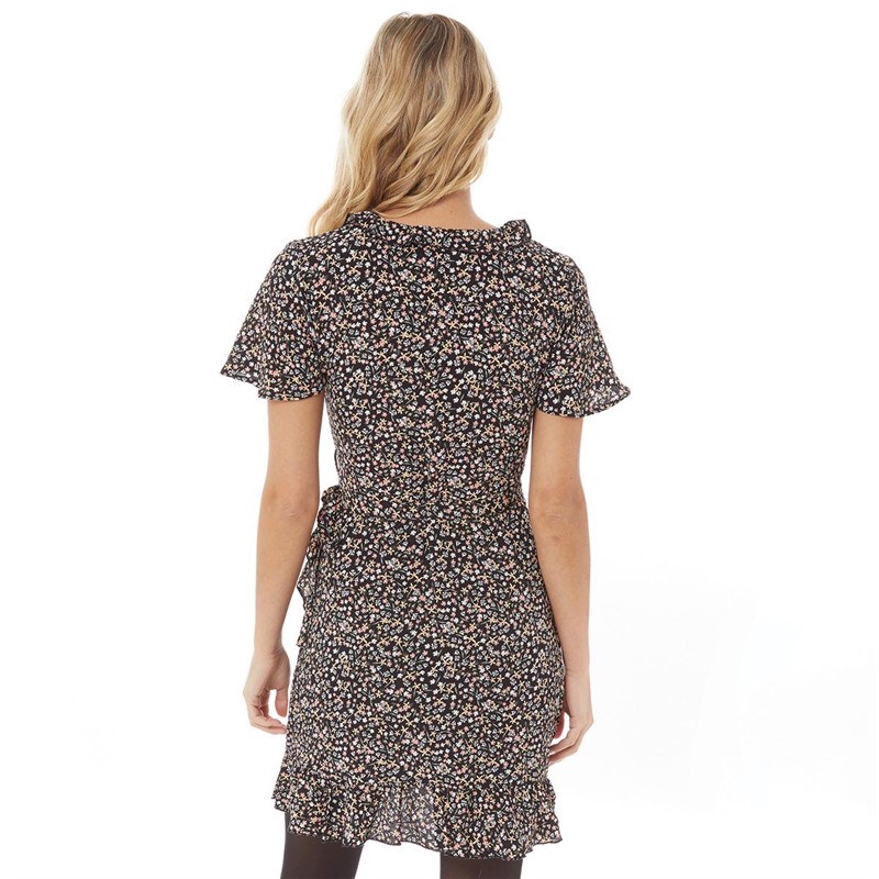 Jacqueline De Yong Womens JDY Alba Wrap Dress Black