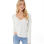 Jacqueline De Yong Damen JDY Elanora Pullover mit V-Auschnitt Weiß