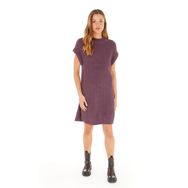 Jacqueline De Yong Womens JDY Foro Cable Knit Vest Plum Wine