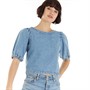 Jacqueline De Yong Womens JDY Nancy Top Medium Blue Denim