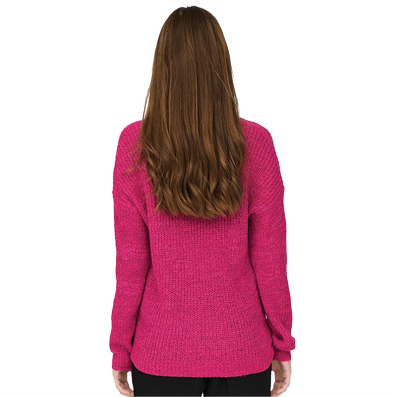 Jacqueline De Yong Womens Megan Long Sleeve Jumper Beetroot Purple