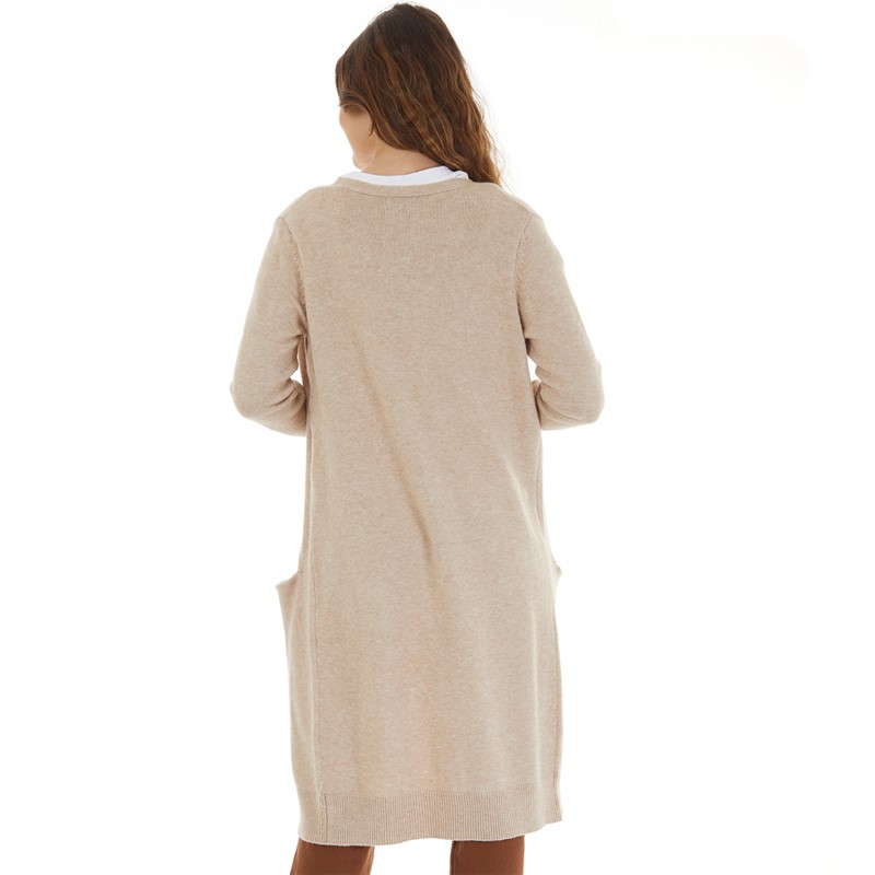 Jacqueline De Yong Womens Marco Long Cardigan Beige