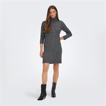 Jacqueline De Yong Womens Elanora Cowl Neck Dress Dark Grey Melange