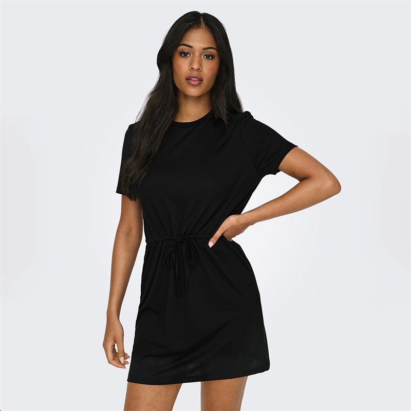 Jacqueline De Yong Womens Dalila Short Sleeve Dress Black