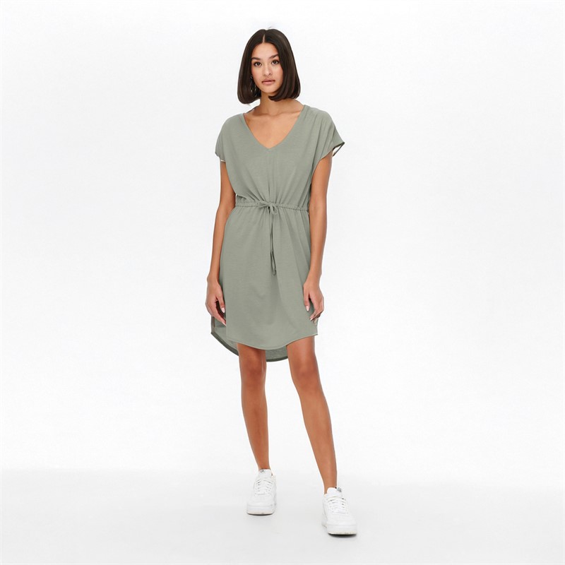 Jacqueline De Yong Womens Dalila Frosty Short Sleeve Dress Mineral Gray - Size S