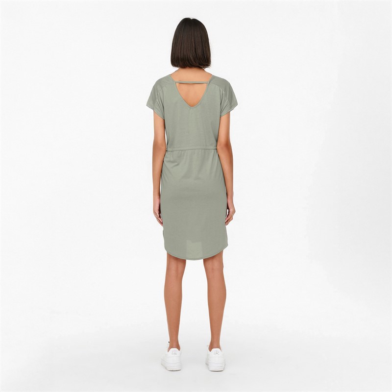 Jacqueline De Yong Womens Dalila Frosty Short Sleeve Dress Mineral Gray