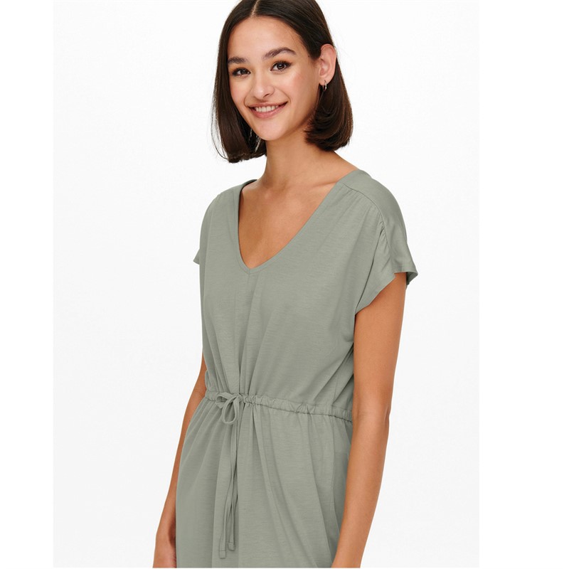 Jacqueline De Yong Womens Dalila Frosty Short Sleeve Dress Mineral Gray