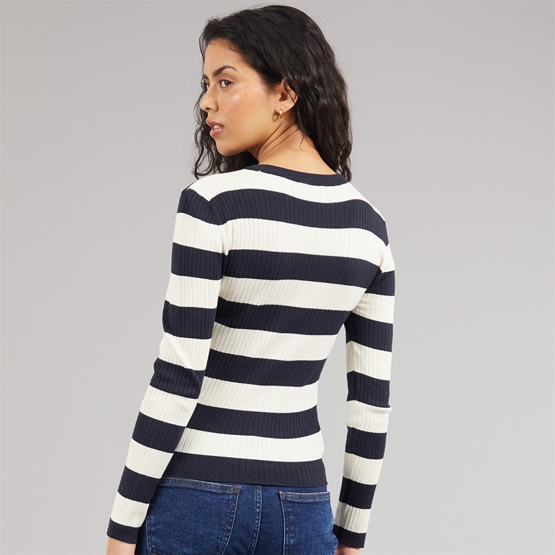 Jacqueline De Yong Womens Plum Long Sleeve Knit Pullover Sky Captain