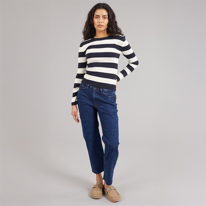 Jacqueline De Yong Womens Plum Long Sleeve Knit Pullover Sky Captain