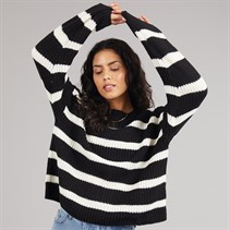 Jacqueline De Yong Pull Justy rayé Femme Noir