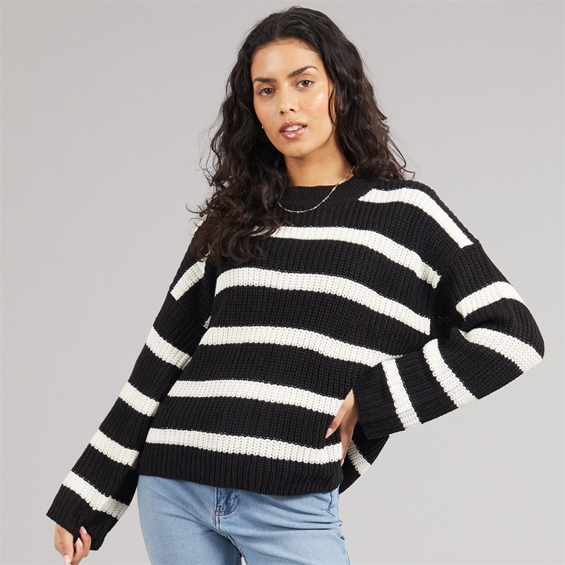 Jacqueline De Yong Pull Justy rayé Femme Noir