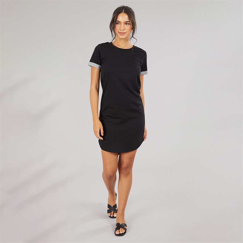 Jacqueline De Yong Womens Ivy Short Sleeve Dress Black