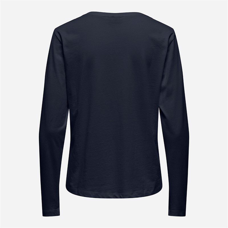 Jacqueline De Yong Womens Rex Long Sleeve T-Shirt Sky Captain