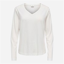 Jacqueline De Yong Womens Rex Long Sleeve T-Shirt Cloud Dancer