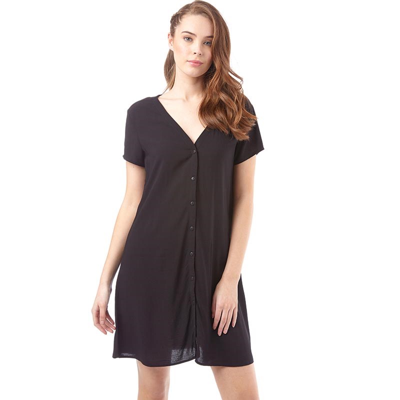 Buy Jacqueline De Yong Womens Epic Button Dress Black