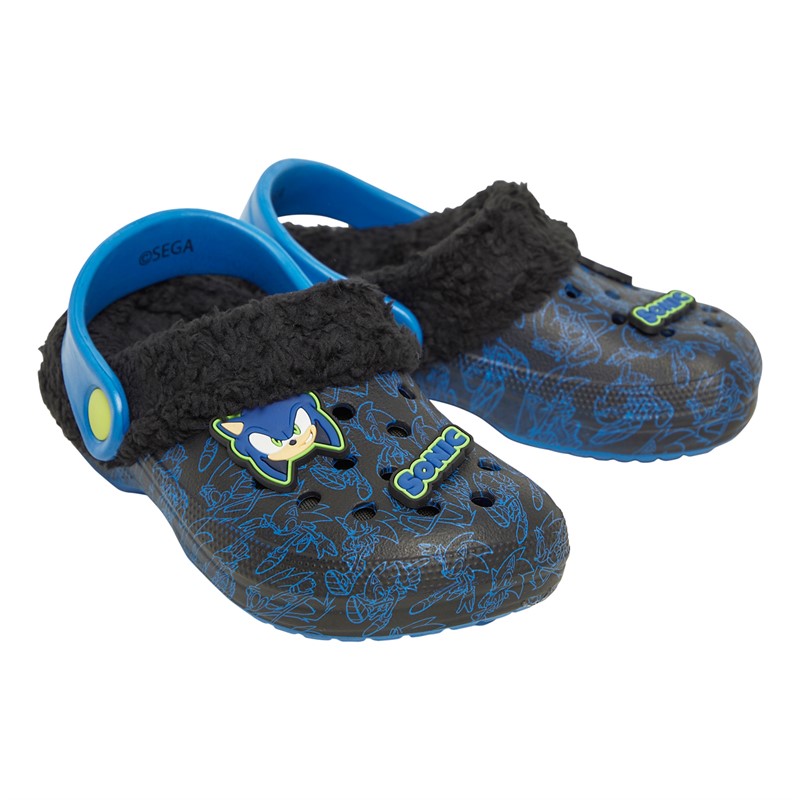 Character Infants Boys Sonic Lennox Badge Clogs Blue