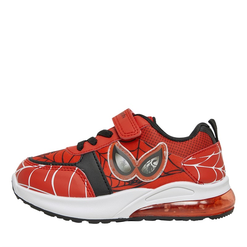 Character Boys Spiderman Eyes Light Up Trainers Red