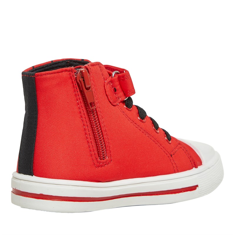 Character Infant Boys Spiderman Alex Hi-Top Trainers Red