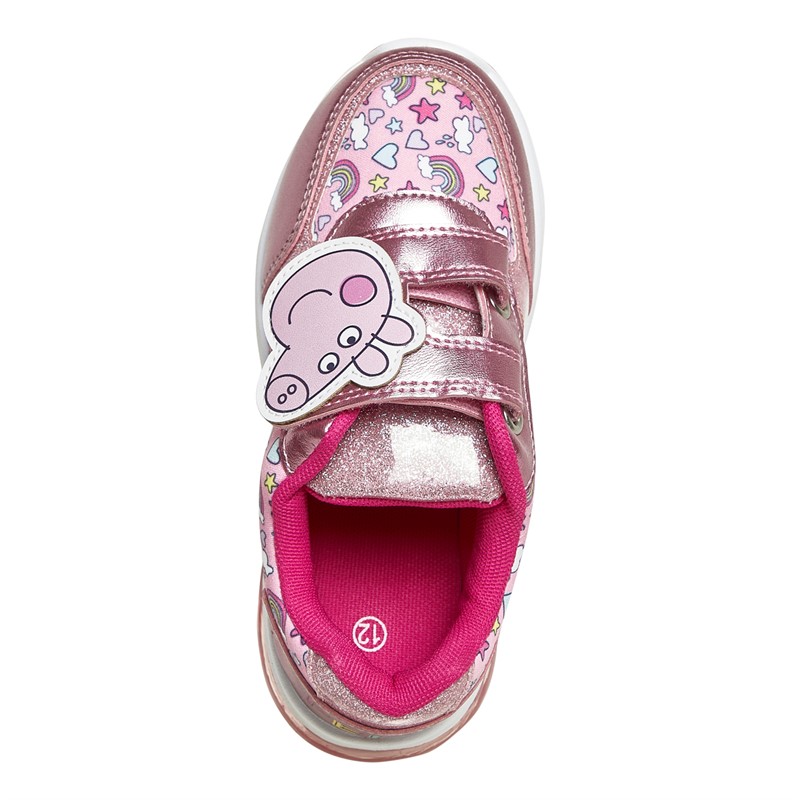 Character Girls Peppa Pig Aubrey Light Trainers Pink