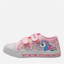 Character Girls Unicorn Light Up Canvas Trainers Pink