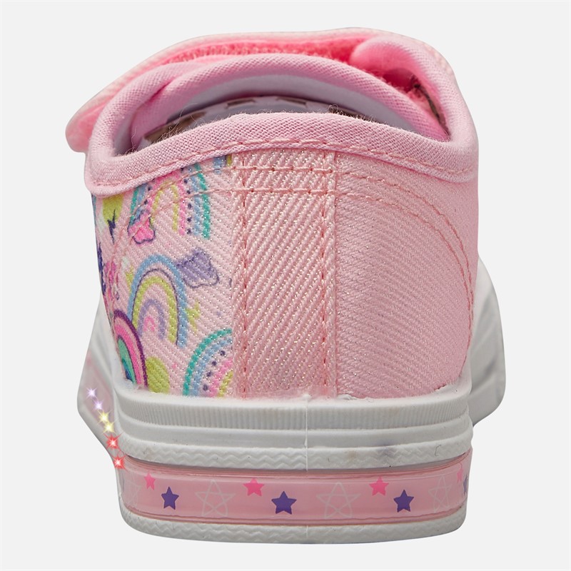 Character Girls Unicorn Light Up Canvas Trainers Pink