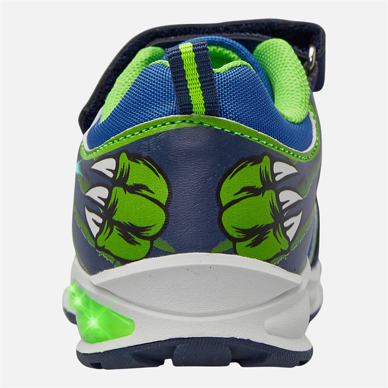 Character Boys Dinosuar Light Up Trainers Blue