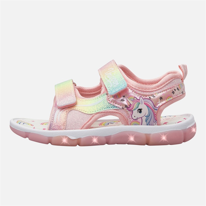 Character Girls Unicorn Light Up Sandals Pink