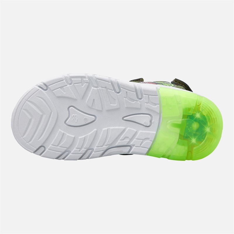 Character Boys Dinosuar Light Up Sandals Green