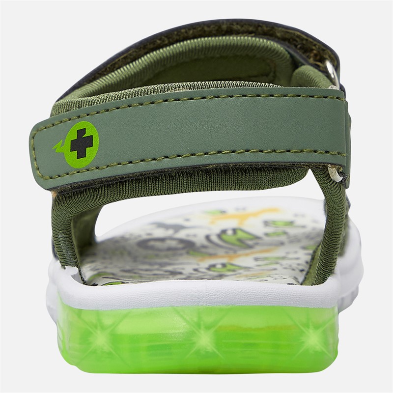 Character Boys Dinosuar Light Up Sandals Green