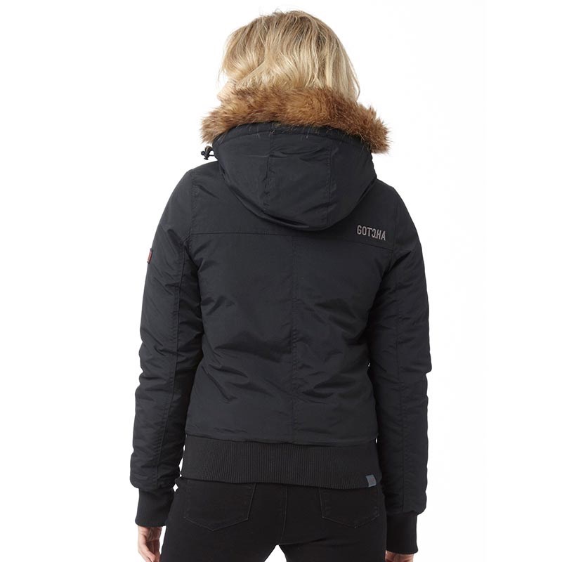 Gotcha Damen Bomber Harrington Jacke Schwarz Gotcha Damen Bomber Harrington Jacke Schwarz