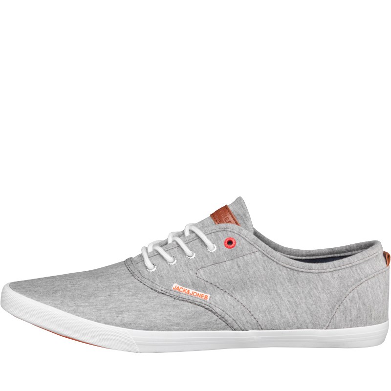 JACK AND JONES Mens Spider Canvas Shoes Light Grey Melange JACK AND JONES Mens Spider Canvas Shoes Light Grey Melange