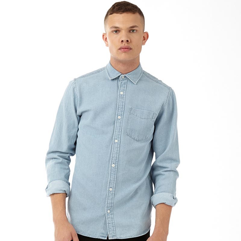 light blue denim shirt mens