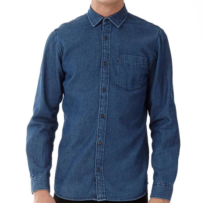 Buy JACK AND JONES Mens Denim Shirt Dark Blue Denim