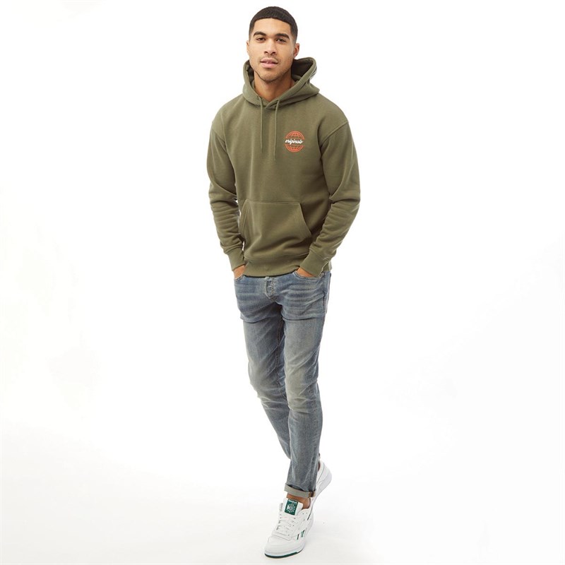 JACK AND JONES Mens Colton Sweat Hoodie Dusty Olive