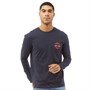JACK AND JONES Mens Colton Long Sleeve T-Shirt Navy Blazer
