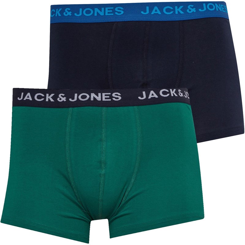 JACK AND JONES Mens Frank Trunks Two Pack Evergreen/Navy Blazer